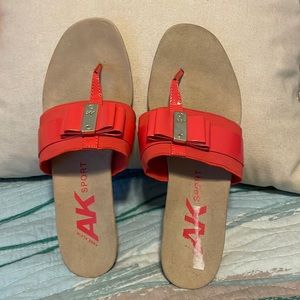 Anne Klein sandals.  Worn once. Salmon in color, size 8.5, very comfortable!